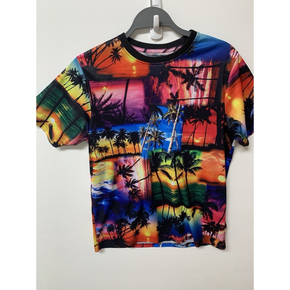 Good Vibes by Drill Clothing Company Beach Hawaiian T Shirt Men's Short Sleeve S